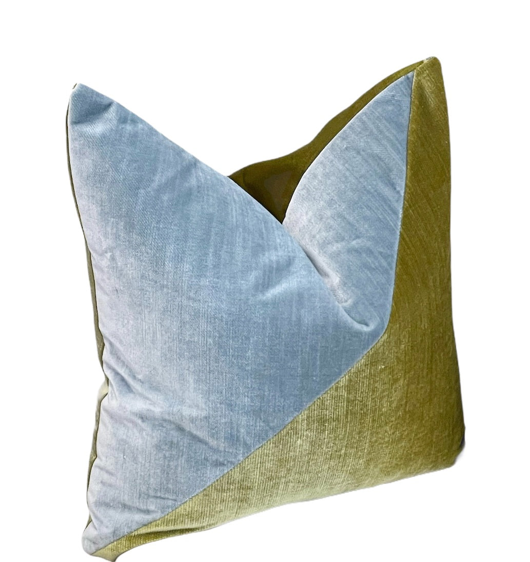 Two Tone Velvet Blue & Green