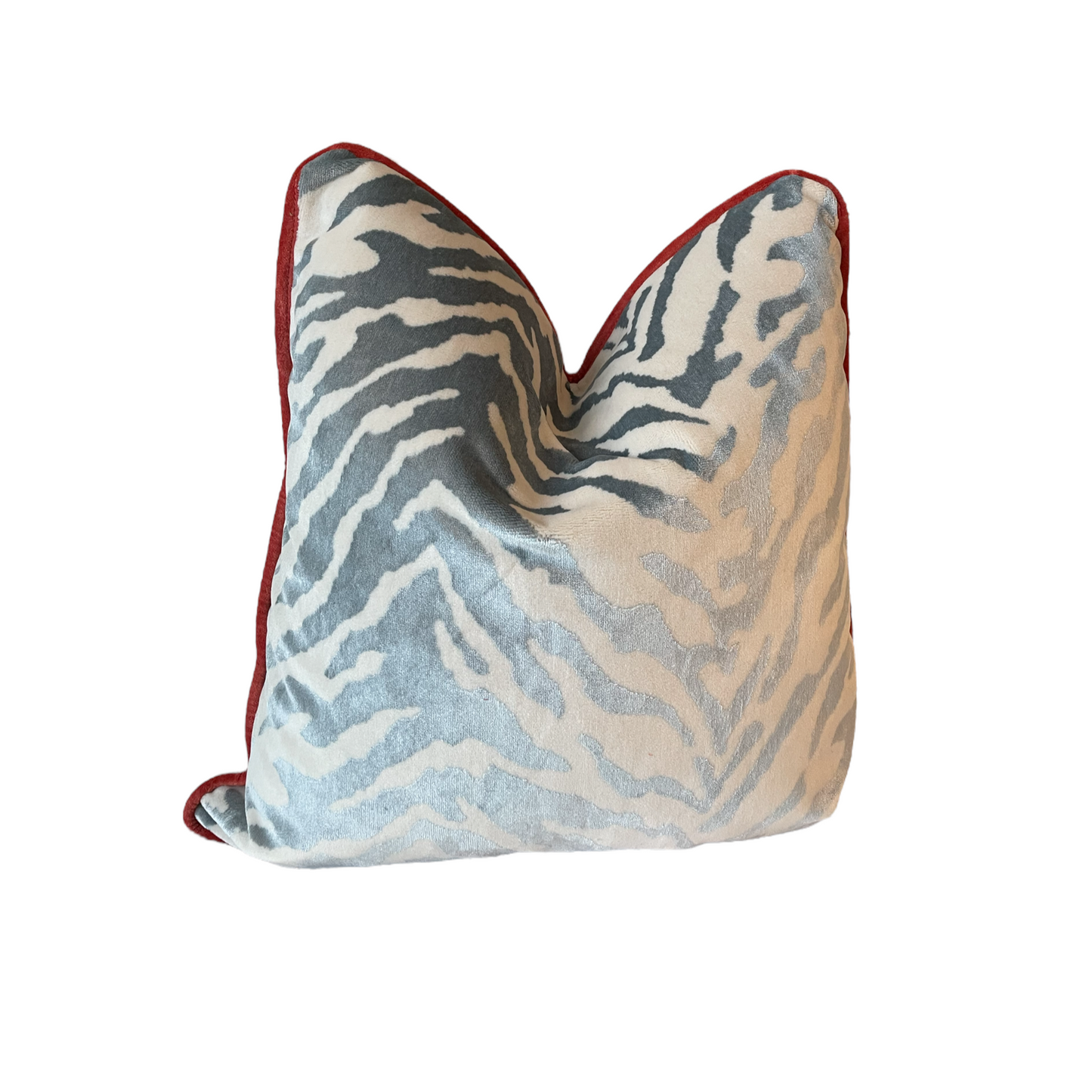 Blue Zebra Velvet Pillows
