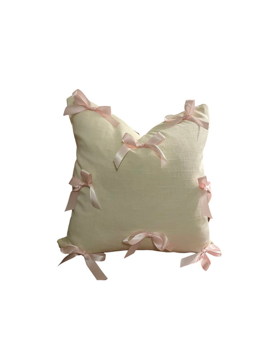 Pink Bow Throw Pillow