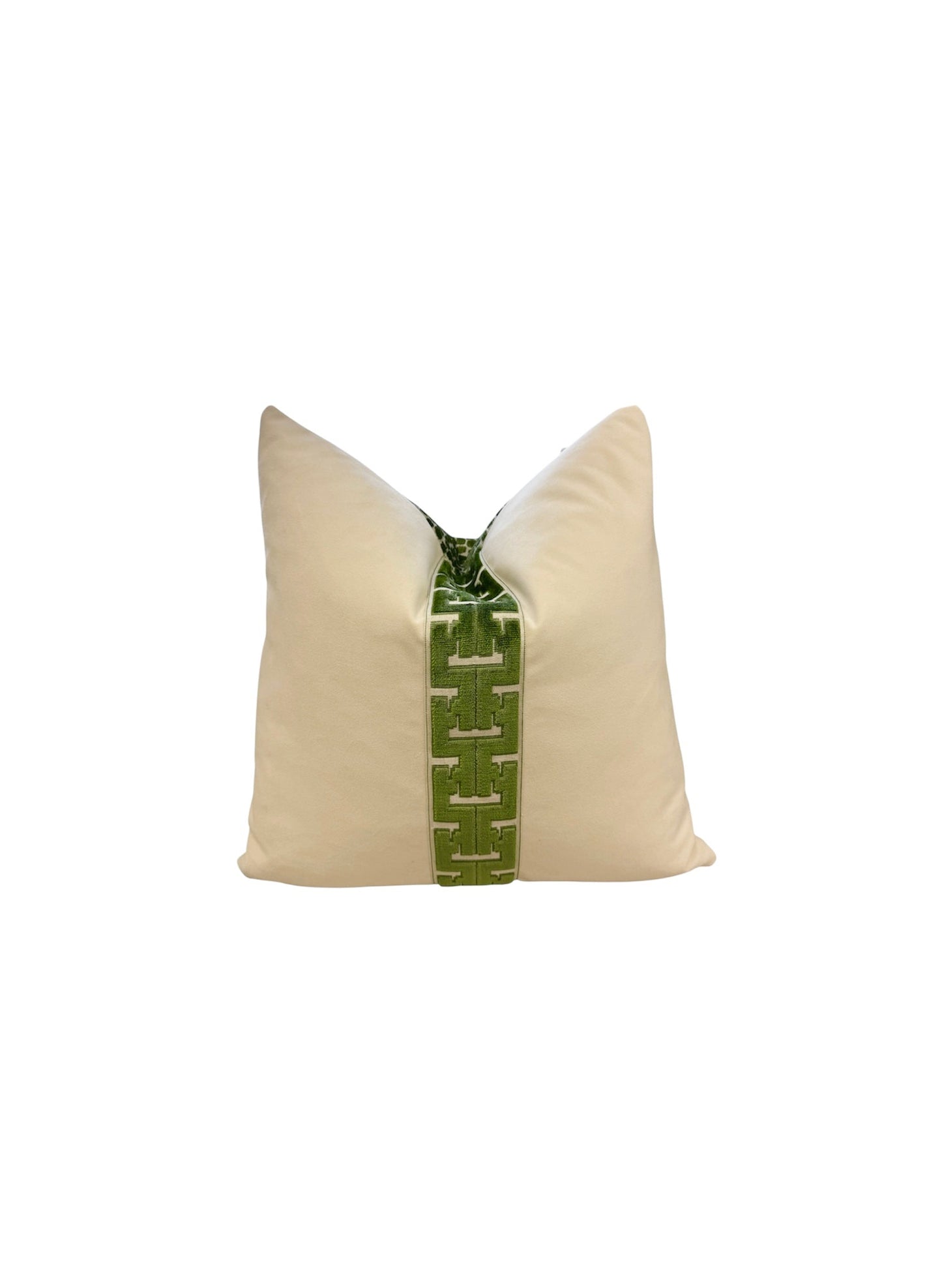 Bone & Green Trim Throw