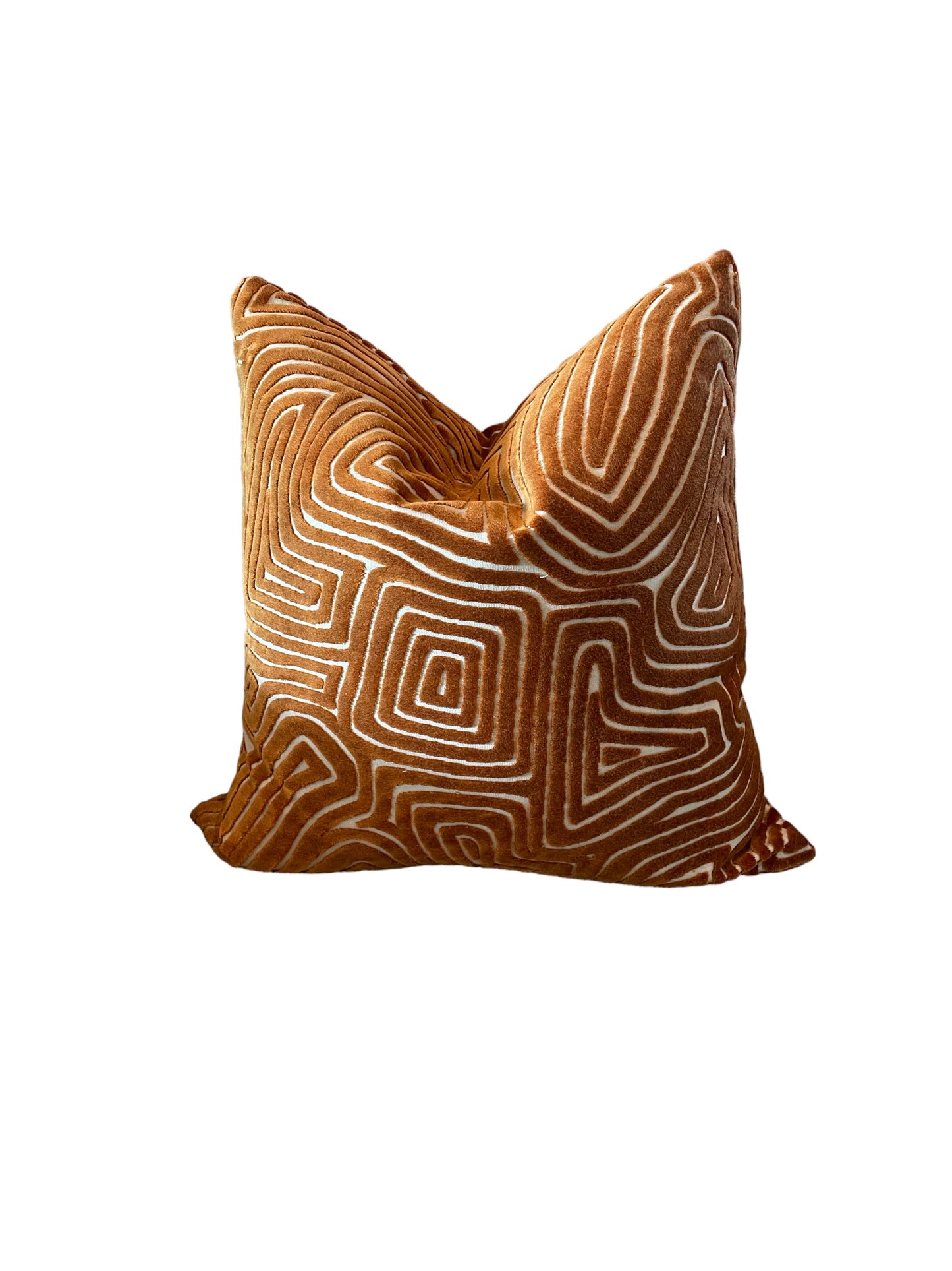 Gold Velvet Abstract Throw Pillow