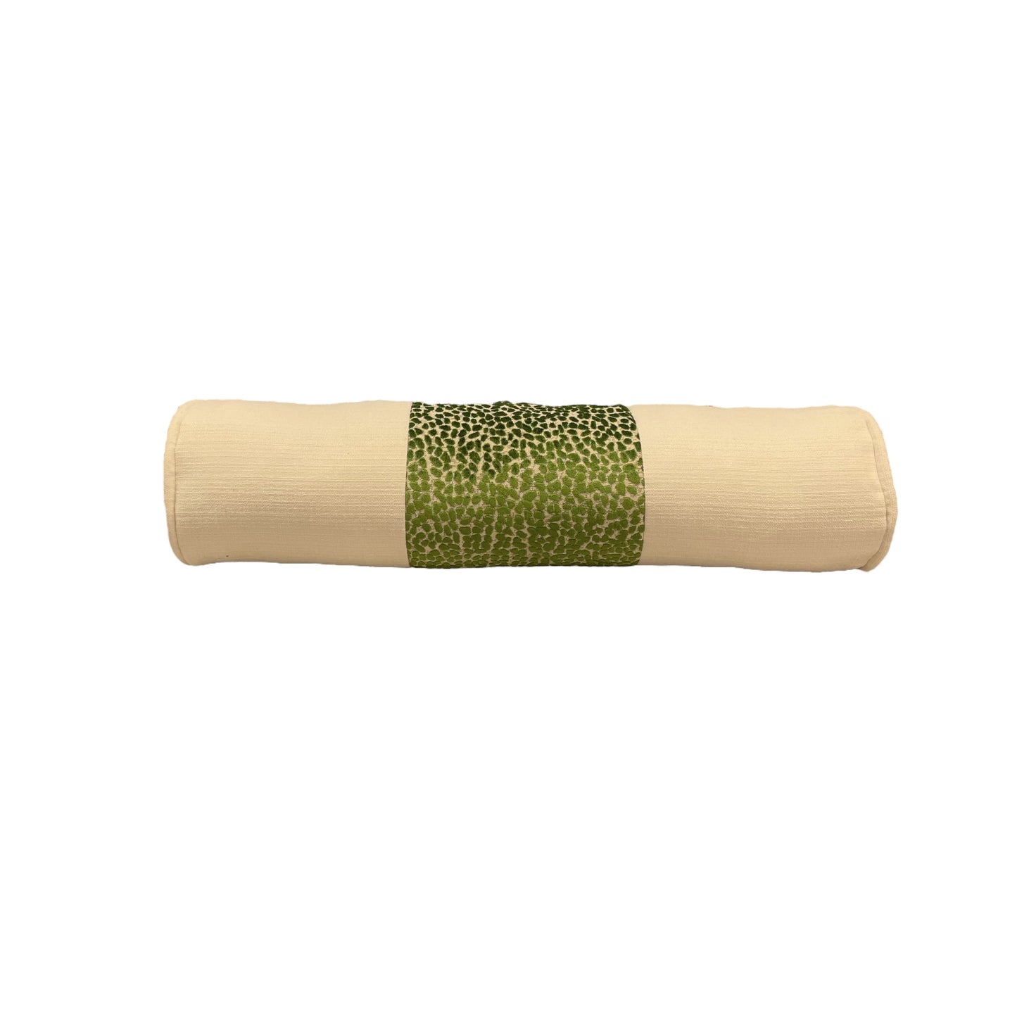 Cream Bolster with Green Dot Stripe