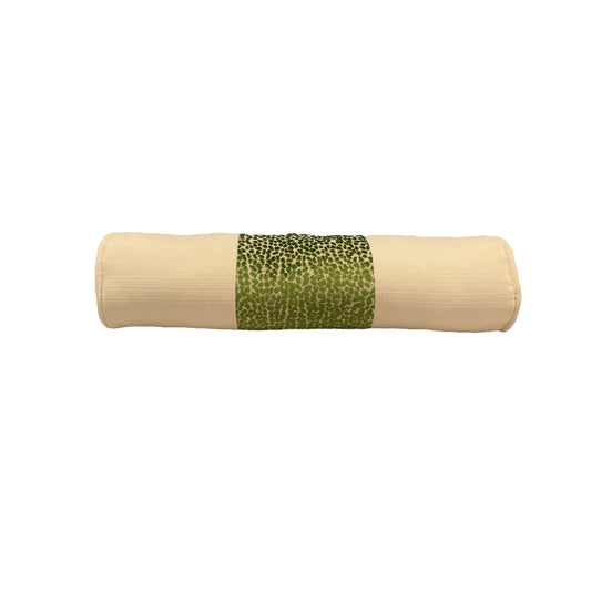 Cream Bolster with Green Dot Stripe