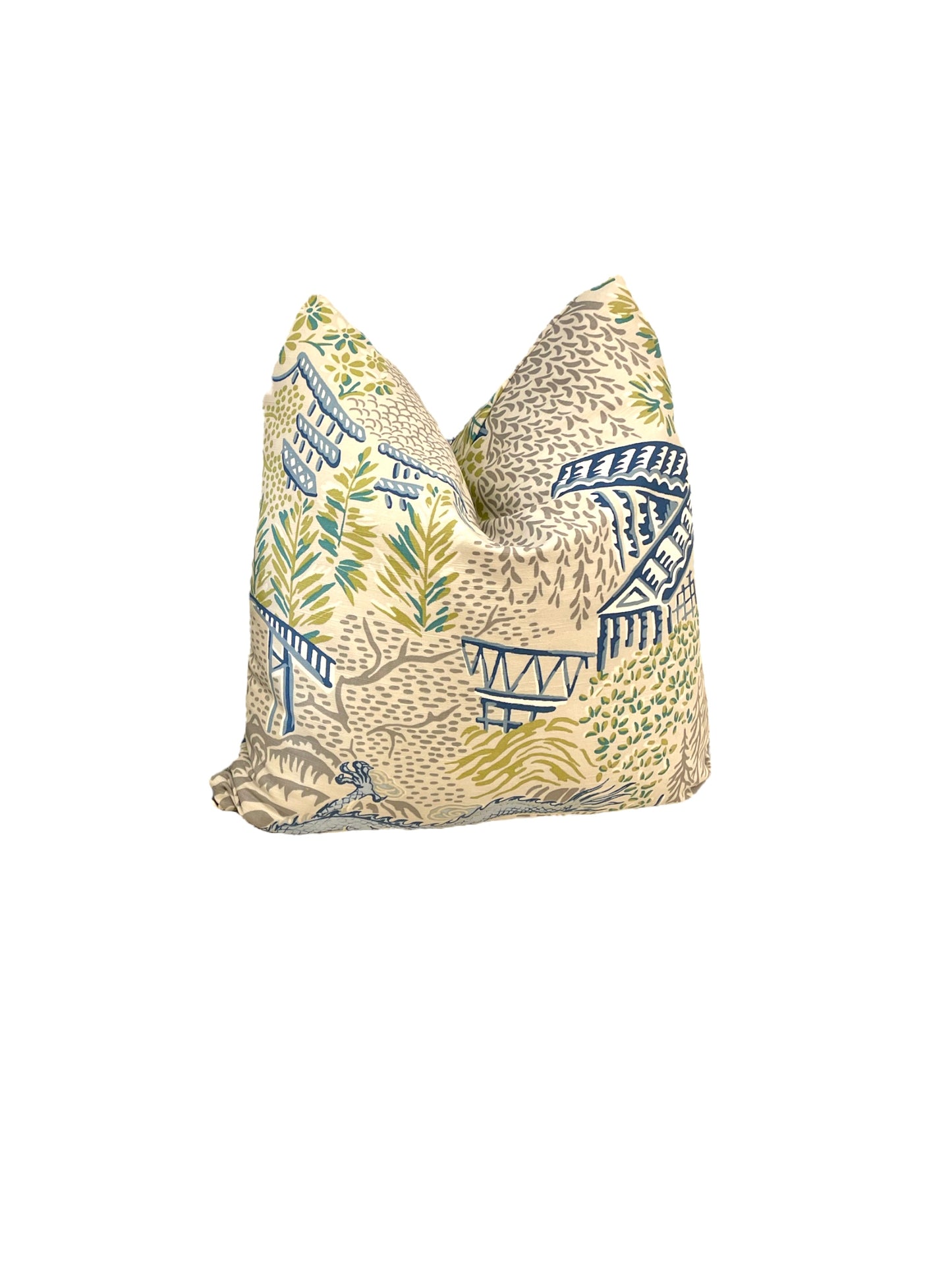 Blue & Green Chinoiserie Throw Pillows