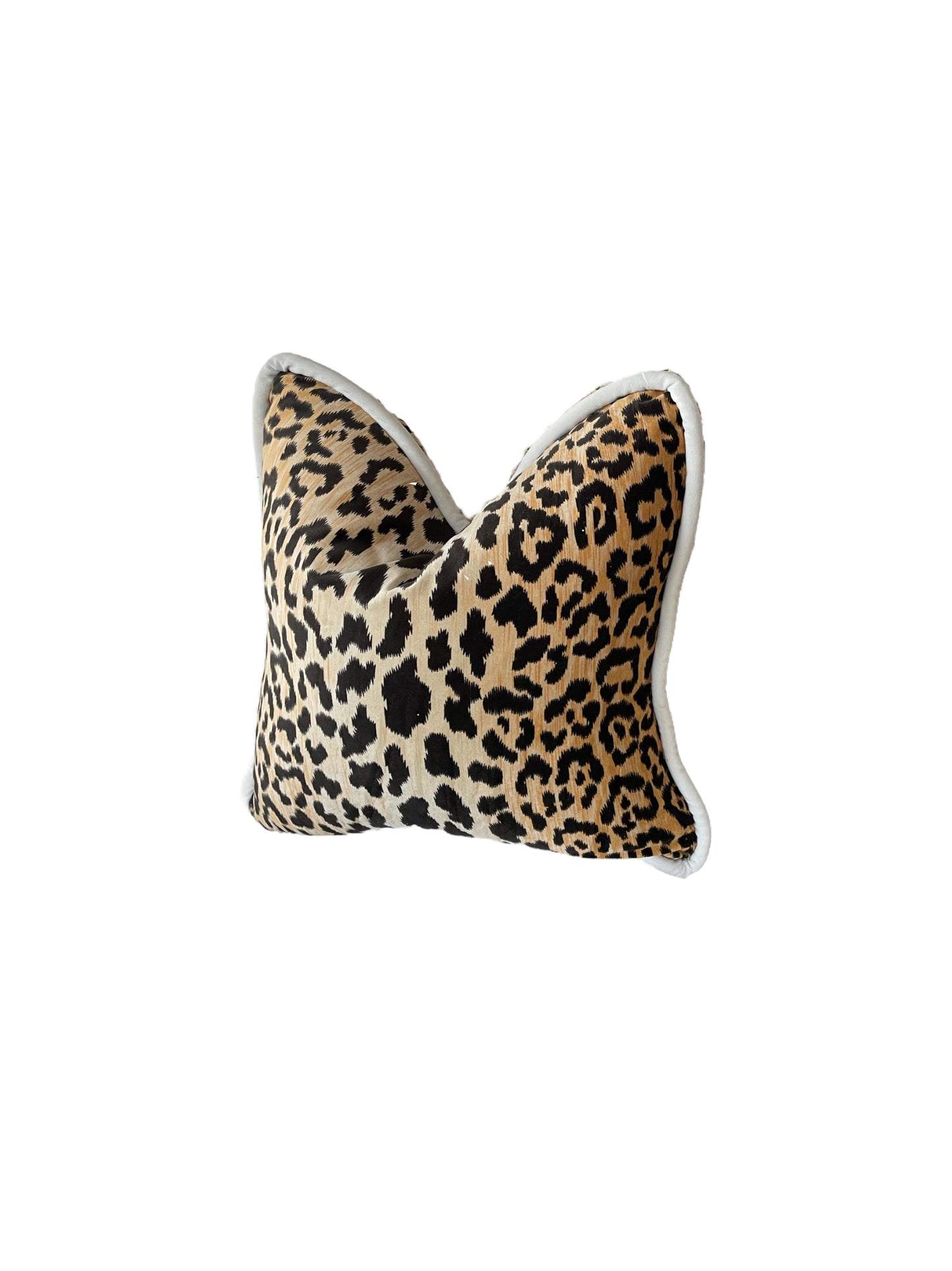 Cheetah Velvet Throw Pillow with Cording