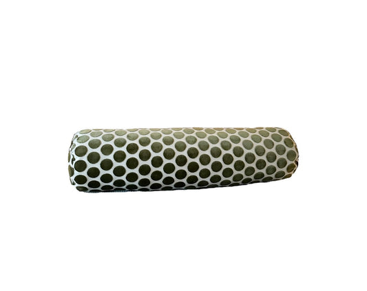 Green Velvet Polka Dot Bolster